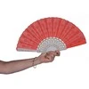 Vėduoklė raudona su ornamentais 45 cm