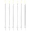 Party Deco Žvakutės gimtadienio 12 vnt 14cm baltos