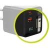 Įkroviklis Mobile Origin 65W GaN Ekranas Charger PW2 - USB-C Cable + USB-C + USB-A