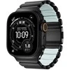 Nomad Stratos dirželis, juodo titano, švytinti ledinė mėlyna, FKM, Apple Watch 45/46/49 mm