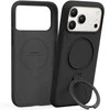 Dėklas Torras Ostand Q3 silikoninis dėklas, obsidiano juoda — iPhone 17 Pro