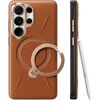 Dėklas Torras Ostand Q3 VegSkin, amber ruda – Samsung Galaxy S26 Ultra