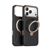 Dėklas Torras Ostand Q3 Vegskin, obsidianinė juoda — iPhone 17 Pro Max