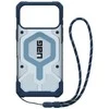 Dėklas Urban Armor Gear UAG Pathfinder Magsafe mėlynas skaidrus dirželis iPhone 17 Pro Max telefonui
