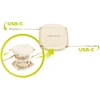 Mobile Origin 100 W ištraukiama kabelio dėžutė USB-C į USB-C CB7, smėlio spalvos