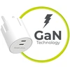 Mobile Origin 30W įkroviklis PW33 - 2x USB-C, baltas