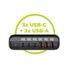 Mobile Origin GaN 140W kelioninis įkroviklis PW12 ES/JK/JAV, 3x USB-C + 3x USB-A