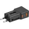 Mobile Origin Travel adapter 25W, EU/US/UK/AU, juodas
