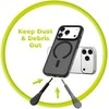Mobile Origin USB-C prievado dulkių kamštis ir valymo šepetėlis CL1 Juodas/Skaidrus, tinka iPhone/Android