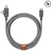 „Native Union Belt Cable Duo Pro 240W“ – USB-C – USB-C / „Lightning“ laidas, 2,4 m (zebras)