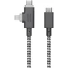 „Native Union Belt Cable Duo Pro 240W“ – USB-C – USB-C / „Lightning“ laidas, 2,4 m (zebras)