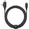 „Native Union Belt Cable Duo Pro 240W“ – USB-C – USB-C / „Lightning“ laidas, 2,4 m (cosmos)