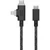 „Native Union Belt Cable Duo Pro 240W“ – USB-C – USB-C / „Lightning“ laidas, 2,4 m (cosmos)
