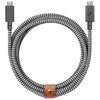Native Union kabelis su dirželiu C-C PRO 2.4m 240W, zebros raštas