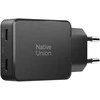 Native Union Kišeninis GaN įkroviklis PD 65W (2x USB-C), juodas