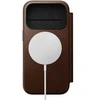 Dėklas Nomad Modern Leather Folio, ruda - iPhone 17 Pro