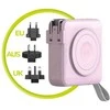 „Mobile Origin“ nešiojamoji baterija ir kelioninis įkroviklis, „Lightning“ / USB-C“ laidas, suderinamas su „MagSafe“ / „AW“ / „iPhone“, rožinis