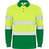 Roly Ilgomis rankovėmis techniniai polo marškiniai POLARIS L/S Sodas žalia / fluoro geltona