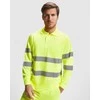 Roly Ilgomis rankovėmis techniniai polo marškiniai POLARIS L/S Darbo vieta raudona / fluoro geltona