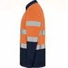 Roly Matomi techniniai polo marškiniai ilgomis rankovėmis POLARIS L/S Tamsiai mėlyna / fluorescencinė oranžinė