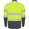 Roly Techniniai, gerai matomi ilgomis rankovėmis polo marškinėliai POLARIS L/S Švino/fluoro geltona
