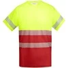 Roly Techniniai gerai matomi marškinėliai trumpomis rankovėmis TAURI Darbo vieta raudona / fluoro geltona