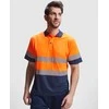 Roly Techniniai matomi polo marškiniai trumpomis rankovėmis POLARIS Darbo vieta raudona / fluoro geltona
