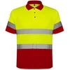 Roly Techniniai matomi polo marškiniai trumpomis rankovėmis POLARIS Darbo vieta raudona / fluoro geltona