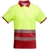 Roly Techniniai trumpomis rankovėmis polo marškiniai ATRIO Darbo vieta raudona / fluoro geltona