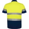 Roly Techniniai trumpomis rankovėmis polo marškiniai POLARIS Tamsiai mėlyna / fluorescencinė geltona