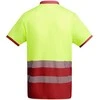 Roly Techniniai trumpomis rankovėmis polo marškiniai ATRIO Darbo vieta raudona / fluoro geltona