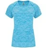 Roly Trumpų rankovių moteriški poliesterio marškiniai AUSTIN WOMAN Heather turquoise