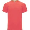 Roly Unisex techniniai marškinėliai su reglano rankovėmis MONACO Fluoro koralas