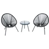Lauko baldų komplektas Egg Chair (set of 3) SD-0144, Juodas