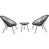 Lauko baldų komplektas Egg Chair (set of 3) SD-0144, Juodas
