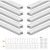 Vevor 10 vnt. 2 m U formos LED aliuminio kanalas