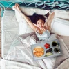 Relaxdays 2 sulankstomų bambukinių pusryčių padėklų rinkinys