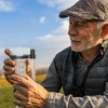 Relaxdays 2 vnt. lietaus matuoklių rinkinys su mediniu laikikliu