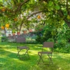 Relaxdays 2 vnt. sodo kėdžių rinkinys, medžio imitacija