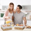 Relaxdays 3 duonos krepšelių rinkinys su medvilniniu įdėklu