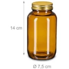 Relaxdays 4 gintarinio stiklo indelių rinkinys 400 ml