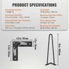 Vevor 406 mm plono profilio metalinės baldų kojelės