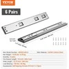 Vevor 406.4 mm švelniai užsidarantys stalčiaus bėgeliai, 6 poros
