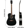 Vevor 41 cm akustinė gitara su dėklu juoda