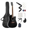 Vevor 41 cm akustinė gitara su dėklu juoda