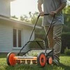 Vevor 45 cm rankinė vejapjovė su žolės rinktuvu