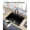 Vevor 63 cm granito virtuvinė kriauklė vieno dubens