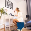 Relaxdays Aksominė daiktadėžė-taburetė
