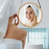 Relaxdays Apvalus pakabinamas veidrodis su bambukiniu rėmu