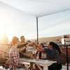 Relaxdays Balta stačiakampė markizė
